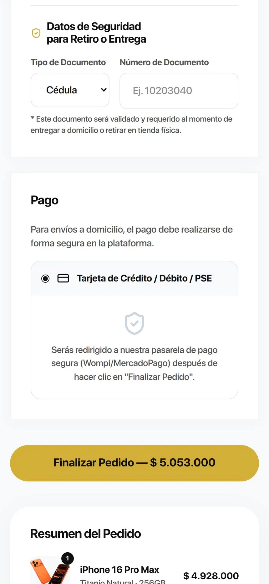 Pago en móvil: documento y método de pago