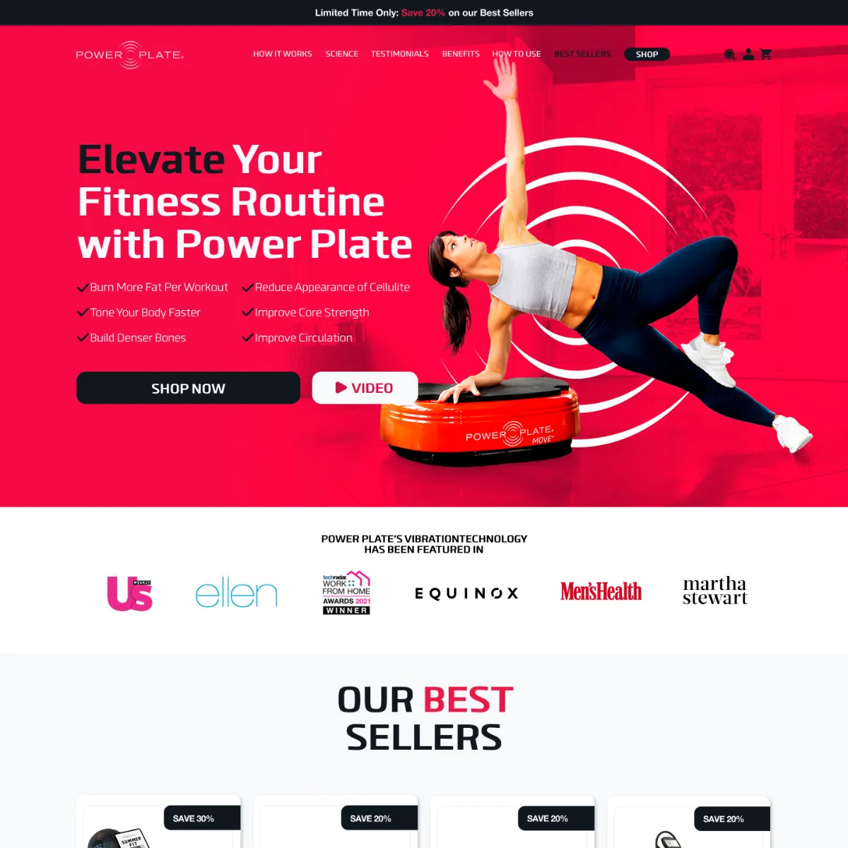 Diseño UX/UI de Power Plate, tienda de equipos de fitness