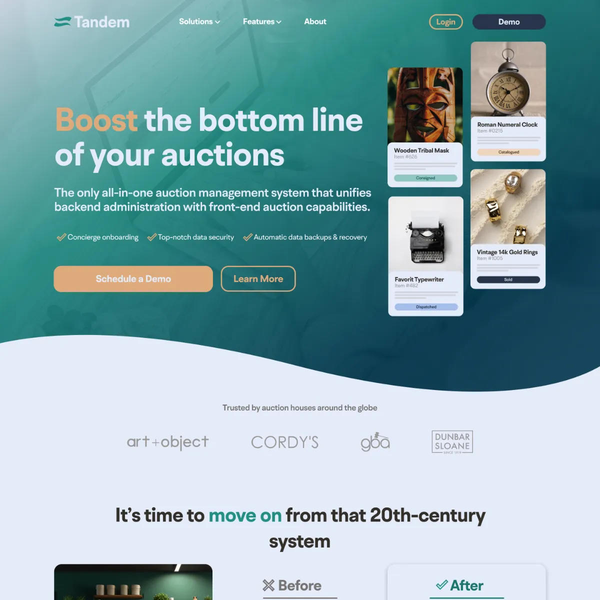 Diseño UX/UI de Tandem, plataforma de subastas en vivo